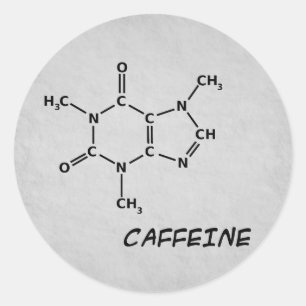 カフェインの分子のステッカー ラウンドシール