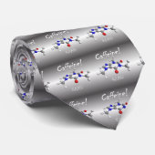 カフェインの分子のタイ-黒か白 ネクタイ (ロール)