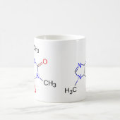 カフェインの分子のマグ コーヒーマグカップ (中央)