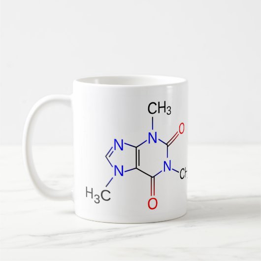 カフェインの分子のマグ コーヒーマグカップ (左)