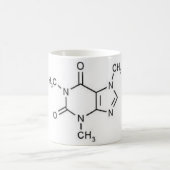 カフェインの分子のマグ コーヒーマグカップ (中央)