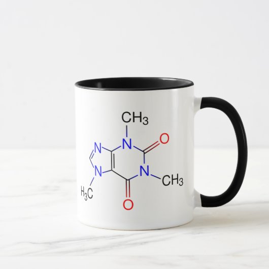 カフェインの分子のマグ マグカップ (右)