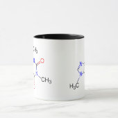 カフェインの分子のマグ マグカップ (中央)