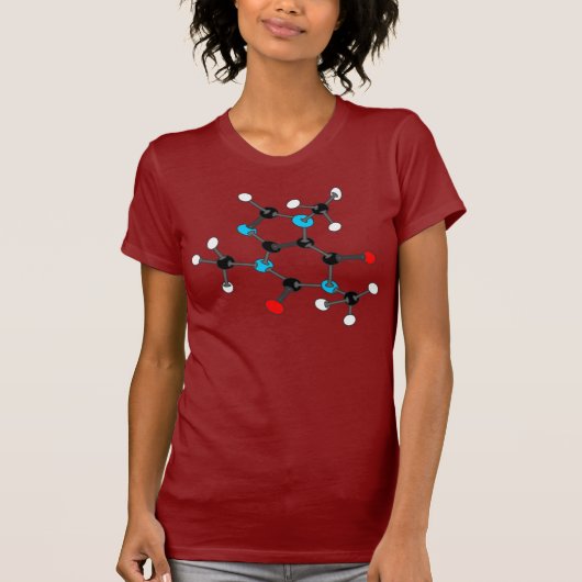 カフェインの分子のTシャツ Tシャツ (正面)