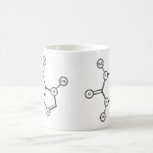 カフェインの分子構造 コーヒーマグカップ (中央)