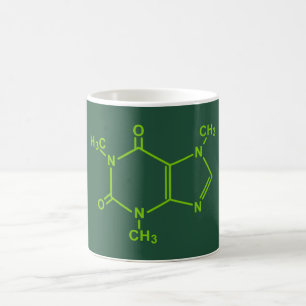 カフェインの分子 コーヒーマグカップ