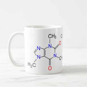カフェインの分子 コーヒーマグカップ
