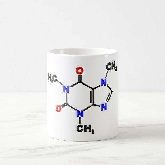 カフェインの分子 コーヒーマグカップ (中央)