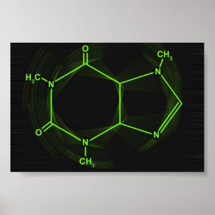 カフェインの分子 ポスター
