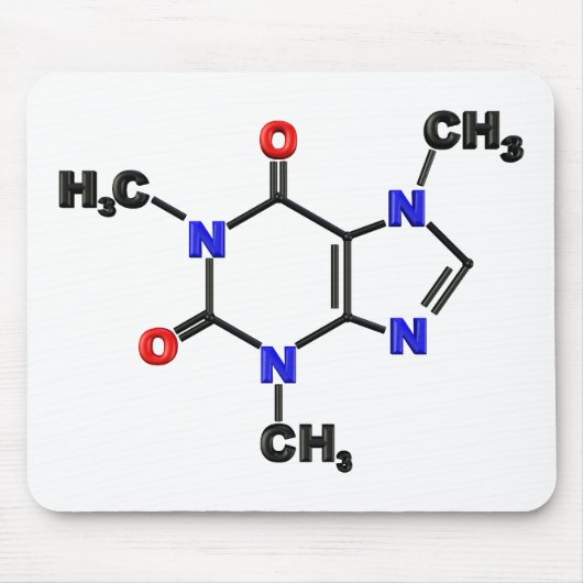 カフェインの分子 マウスパッド (正面)
