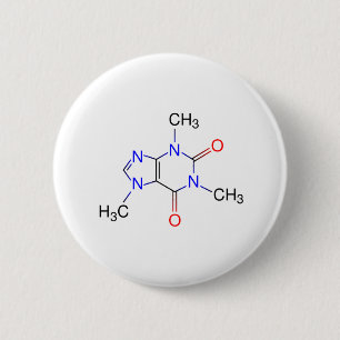 カフェインの分子 缶バッジ