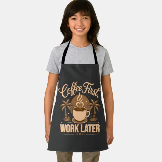 カフェインの力で動く。Coffee First Work Later. エプロン (インサイチュ)