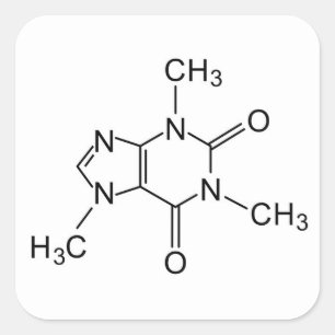 カフェインの化学式のコーヒー化学要素 スクエアシール