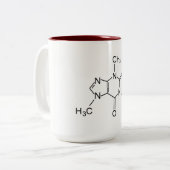 カフェインの化学式のコーヒー化学要素 ツートーンマグカップ (正面左)