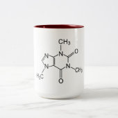 カフェインの化学式のコーヒー化学要素 ツートーンマグカップ (中央)