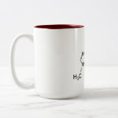 カフェインの化学式のコーヒー化学要素 ツートーンマグカップ (左)