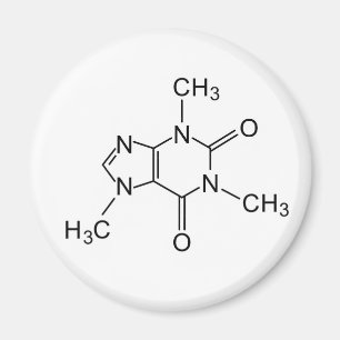 カフェインの化学式のコーヒー化学要素 マグネット