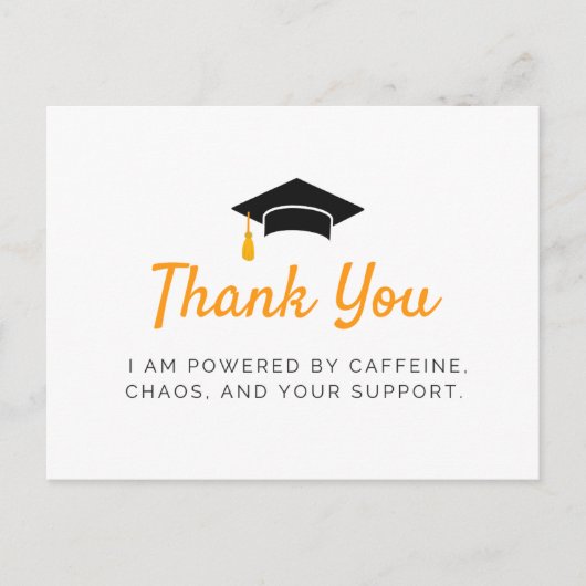 カフェインの卒業サンキューカード ポストカード (正面)