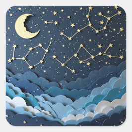 カフェインの夢：コーヒーアートのシール スクエアシール