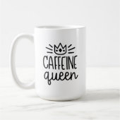カフェインの女王15ozのマグ コーヒーマグカップ (左)