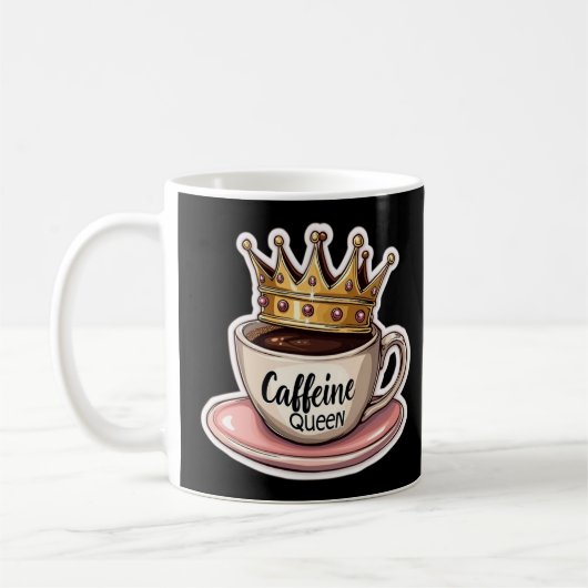 カフェインの女王 - コーヒーに戴冠 コーヒーマグカップ (左)