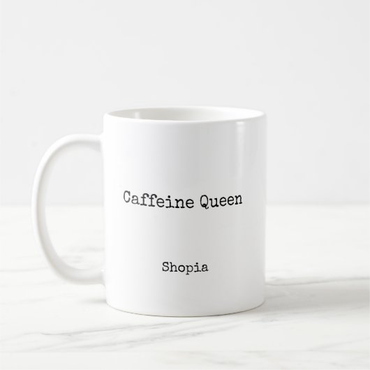 カフェインの女王 名前入り コーヒーマグカップ (左)