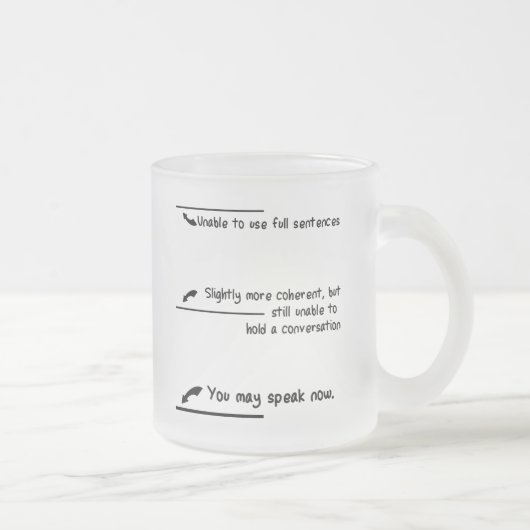 カフェインの水平な測定 フロストグラスマグカップ (右)