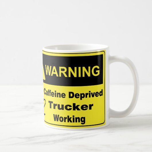 カフェインの警告のトラック運転手 コーヒーマグカップ (右)