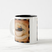 カフェインの魔神のカラスのコーヒー・マグ ツートーンマグカップ (正面左)