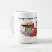 カフェインの12の日を吹き抜ける コーヒーマグカップ (正面左)