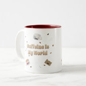 カフェインは私の世界 ツートーンマグカップ (正面左)