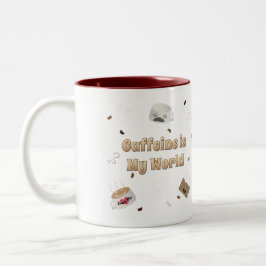 カフェインは私の世界 ツートーンマグカップ