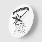 カフェインへのダイビング ラウンド壁時計 (傾斜)