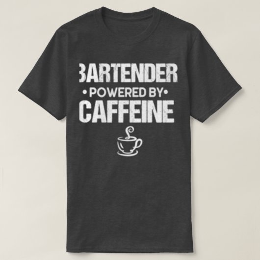 カフェインを利用したバーテンダー Tシャツ (デザイン正面)