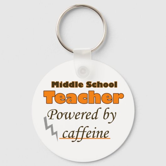 カフェインを利用した中学校先生 キーホルダー (正面)