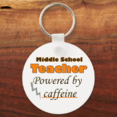 カフェインを利用した中学校先生 キーホルダー (正面)