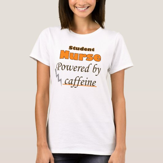 カフェインを利用した学生ナース Tシャツ (正面)