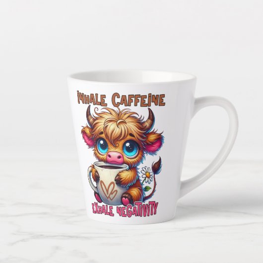 カフェインを吸い込み、ネガティブを吐き出して カフェラテマグ (右)