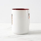 カフェインを四分の一で一日を始めろ!二 – ツートーンマグカップ (中央)