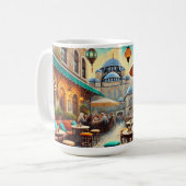 カフェインイスタンブールウォーター絵を描カラー コーヒーマグカップ (正面左)