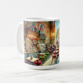 カフェインカイロエジプトの水絵を描色 コーヒーマグカップ (正面左)