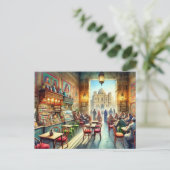 カフェインカイロエジプトの水絵を描色 ポストカード (スタンド正面)