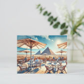 カフェインカイロエジプトギザピラミッド ポストカード (スタンド正面)