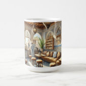 カフェインカサブランカモロッコウォーター絵を描カラー コーヒーマグカップ (中央)