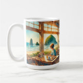 カフェインキャノンビーチオレゴン旅行 コーヒーマグカップ (左)