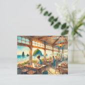 カフェインキャノンビーチオレゴン旅行 ポストカード (スタンド正面)