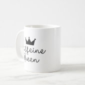 カフェインクイーンクラウンミニマルミニマリストかわいい コーヒーマグカップ (正面左)