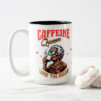 カフェインクイーンコーヒーマグ | おもしろい贈与 ツートーンマグカップ