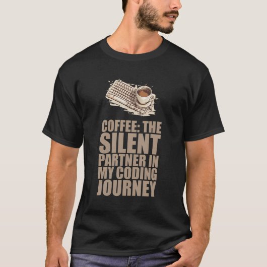 カフェインコーダーソフトウェア開発者エンジニアコーヒー Tシャツ (正面)