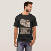 カフェインコーダーソフトウェア開発者エンジニアコーヒー Tシャツ (正面フル)